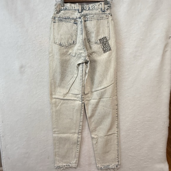 Vintage 80s Light Acid Wash Jeans Patches Retro Zena Size 6 - Picture 4 of 16